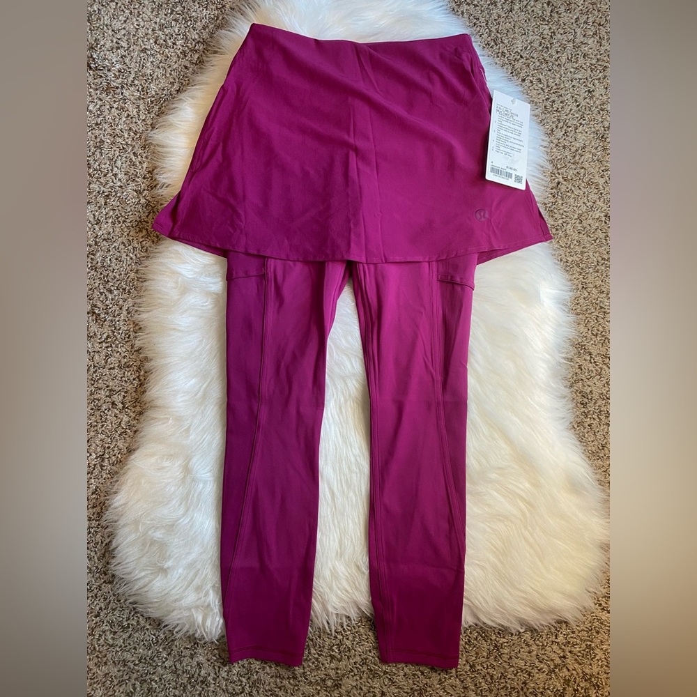Lululemon 2 in 1 HR Tennis Skirt Tight 25” Size 4 Magenta MGPR new